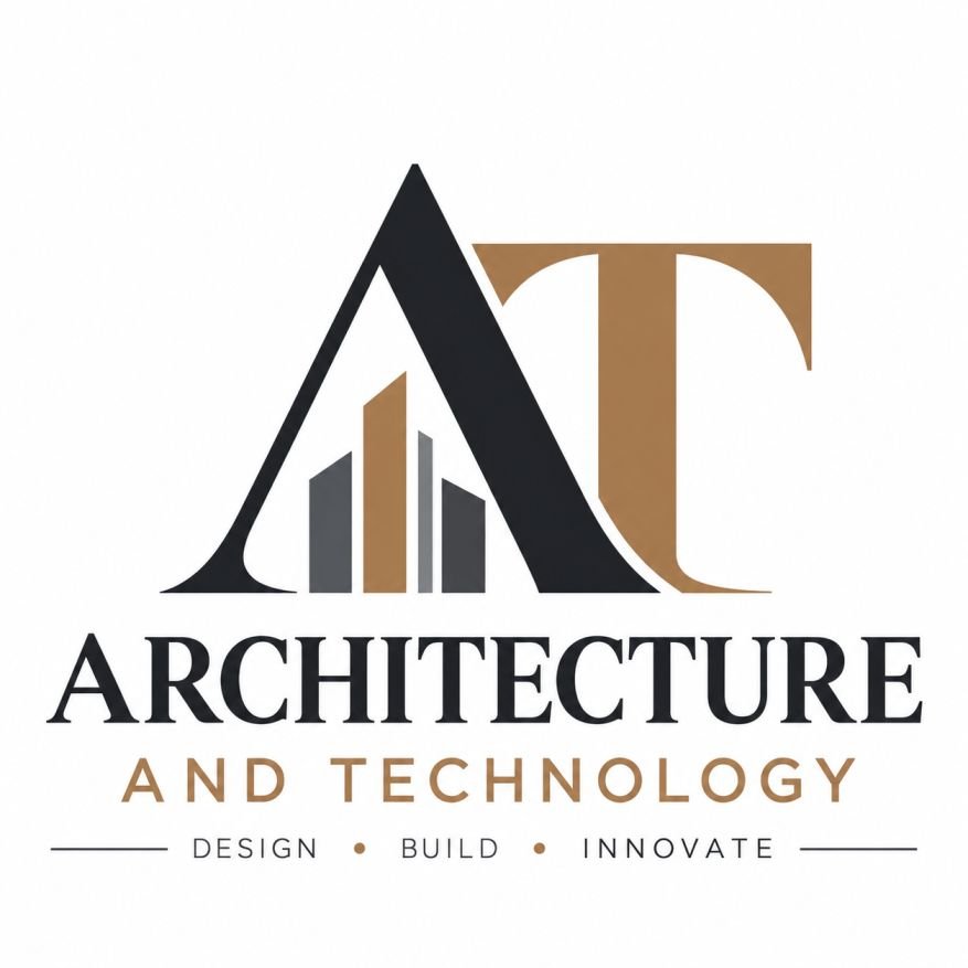 Architecture And Technology blog logo featuring a modern architectural monogram and skyline
